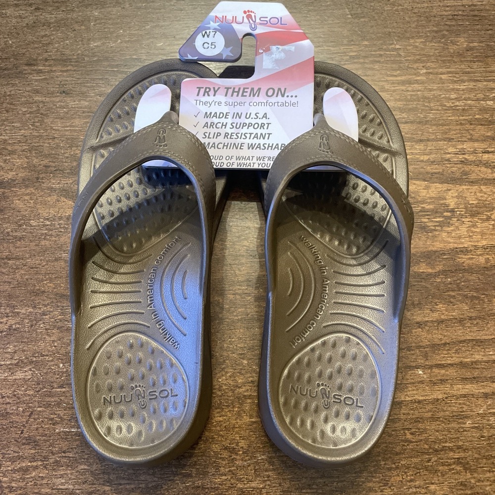 NUUSOL Cascade Women's Flip Flop Smoked Bronze W 7 Child 5 USA Made  New